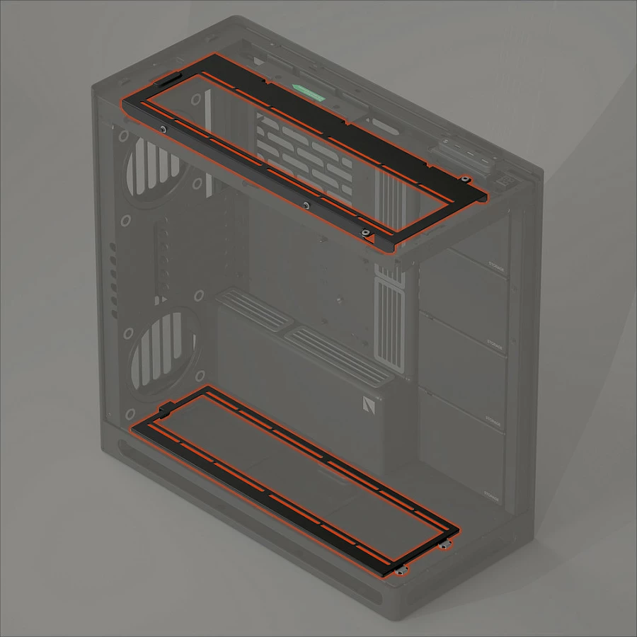 Braketa ventilatori HAVN HS 420 për radiator 360 mm, e zezë