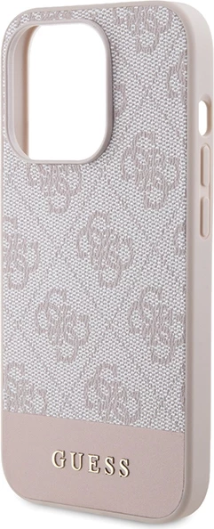 Mbështjellës Guess 4G Stripe për iPhone 15 Pro, Rozë