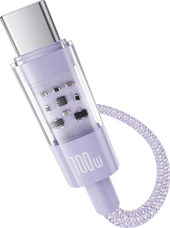 Kabllo Baseus Gem USB C në USB C, 1 m, 100 W, Vjollcë