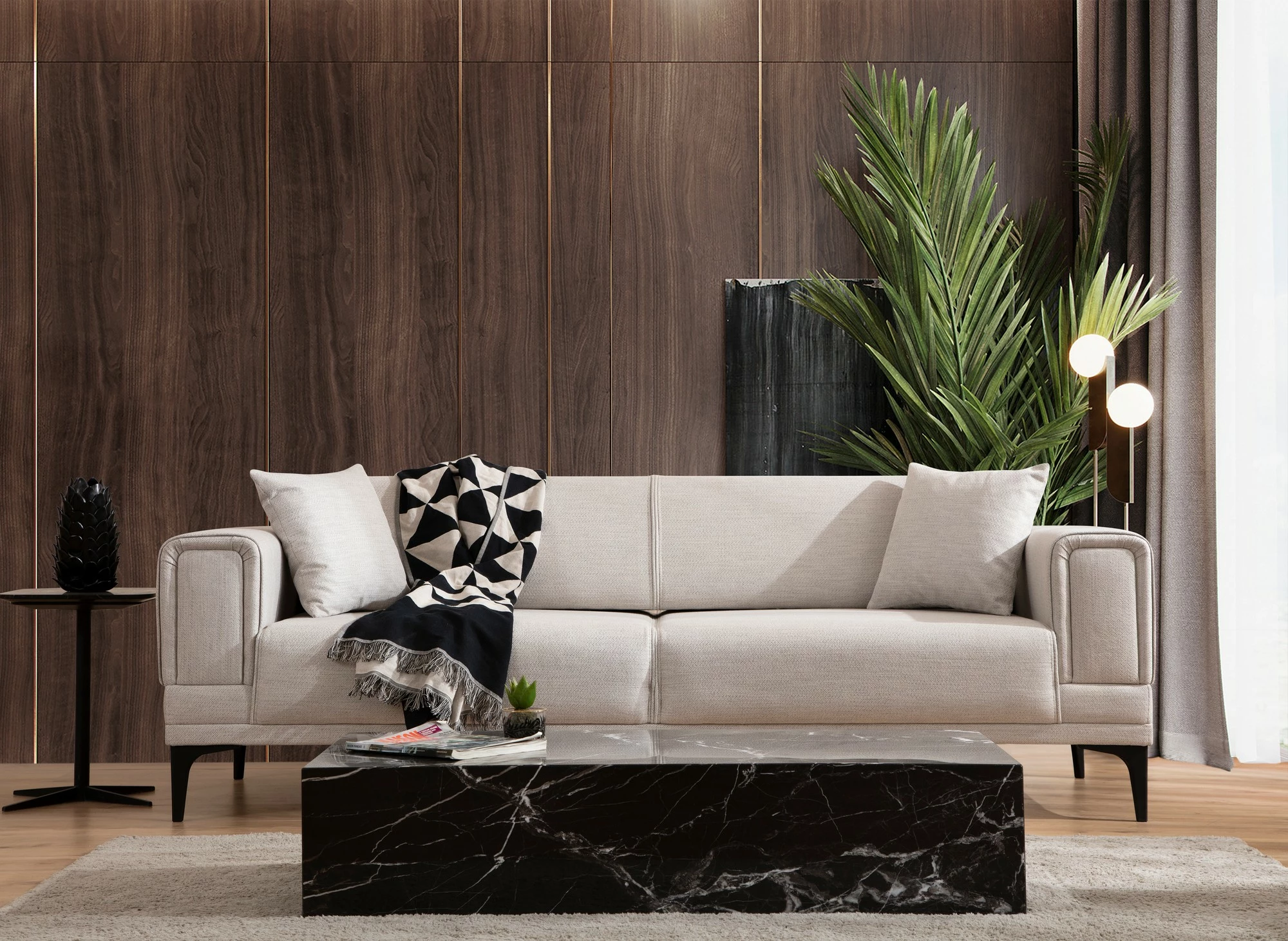 Divan 3-vendësh, shtrat, Atelier del Sofa, Horizon, ngjyrë ecru