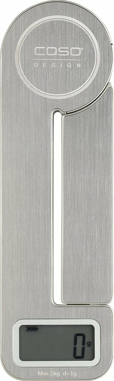 Peshore kuzhine Caso Ecostyle, 5 kg, 1 g, pa bateri (me energji nga palosja), argjendtë