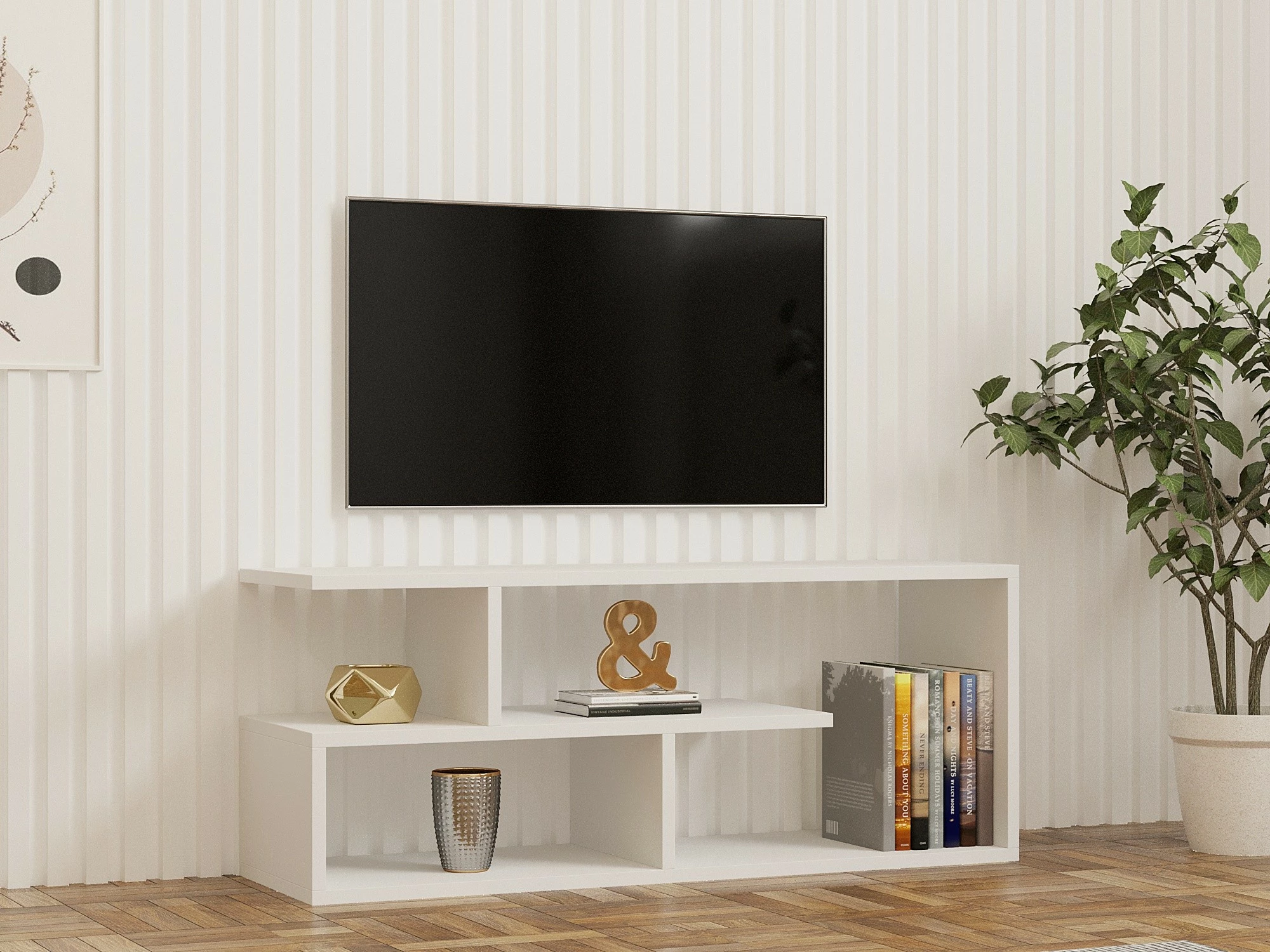 Komodë TV Hanah Home, Cafu, e bardhë