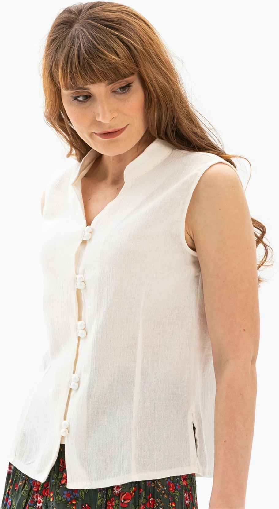 Bluzë Eliş Şile Bezi femra, krem