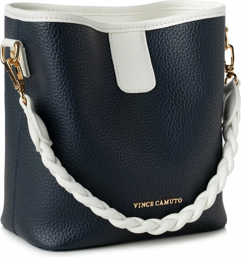 Çantë dore Vince Camuto, ngjyrë kaltër e errët dhe e bardhë, Venice