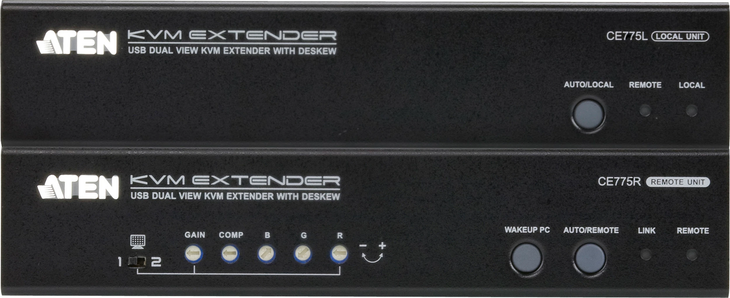 KVM extender ATEN CE775, Dual View, 1920x1200, 300 m, Cat5e, e zezë