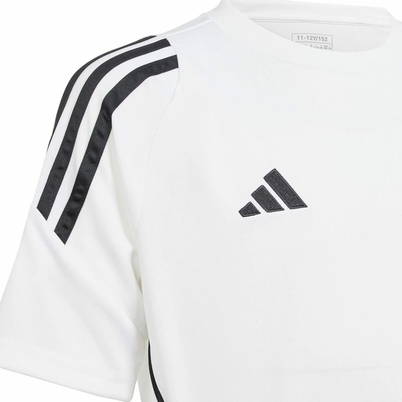 Fanellë futbolli për fëmijë adidas Tiro 24, e bardhë me të zeza