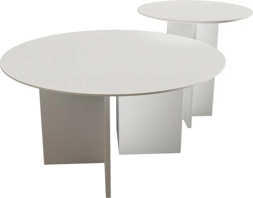 Set tavolinash kafeje Skye Decor, Leo (45 + 42), të bardha