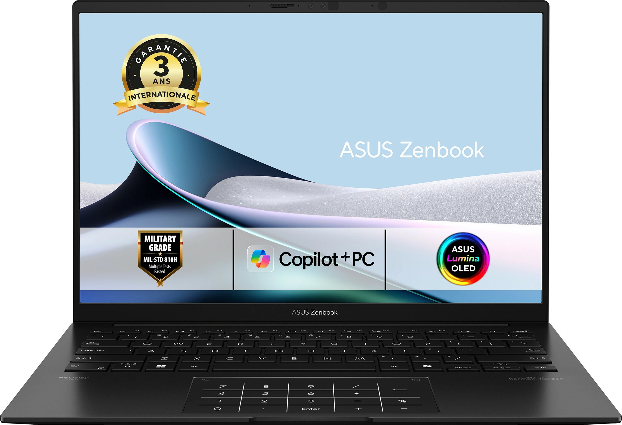 Laptop ASUS Zenbook 14 OLED UM3406KA-QD317X, Ryzen 5 AI 340, 16GB RAM, 512GB SSD, Windows 11 Pro, AZERTY FR