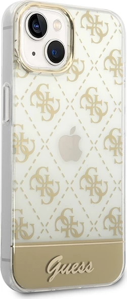 Mbështjellës Guess 4G Pattern Script për iPhone 14 Plus 6.7", i artë