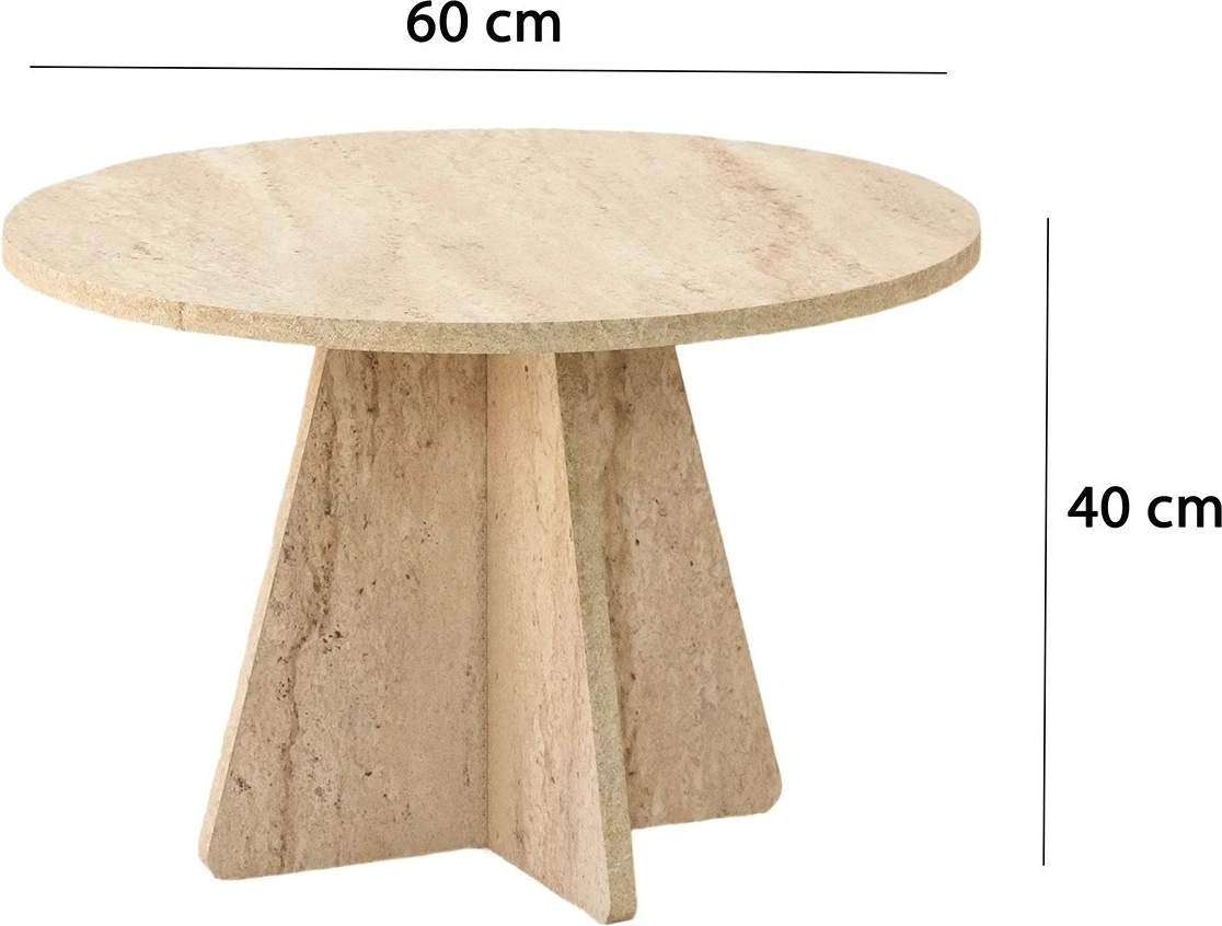 Tavolinë kafeje Skye Decor, ngjyrë travertine, 60x40cm