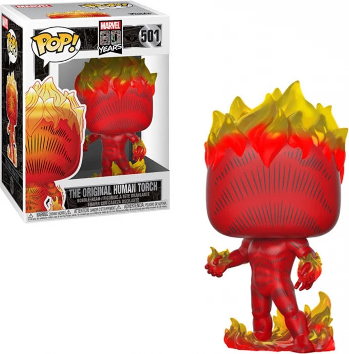 Figurinë koleksionuese Funko Pop! Marvel 80th First Appearance Human Torch, vinyl, kuqe/verdhe