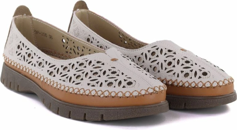 Këpucë lëkure për femra Leone SP006, gri