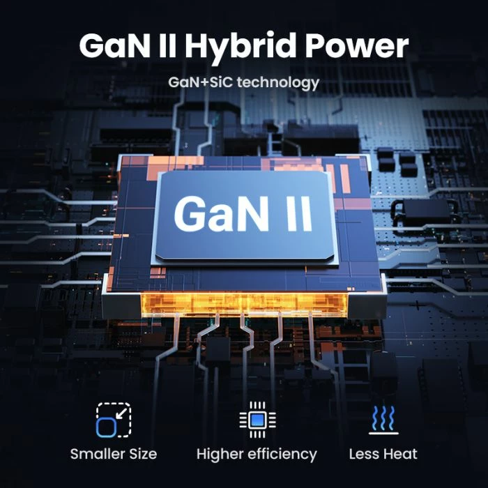 Karikues GaN UGREEN Nexode 65W, 2x USB-C, 2x USB-A, PD 3.0/QC4+, gri e errët