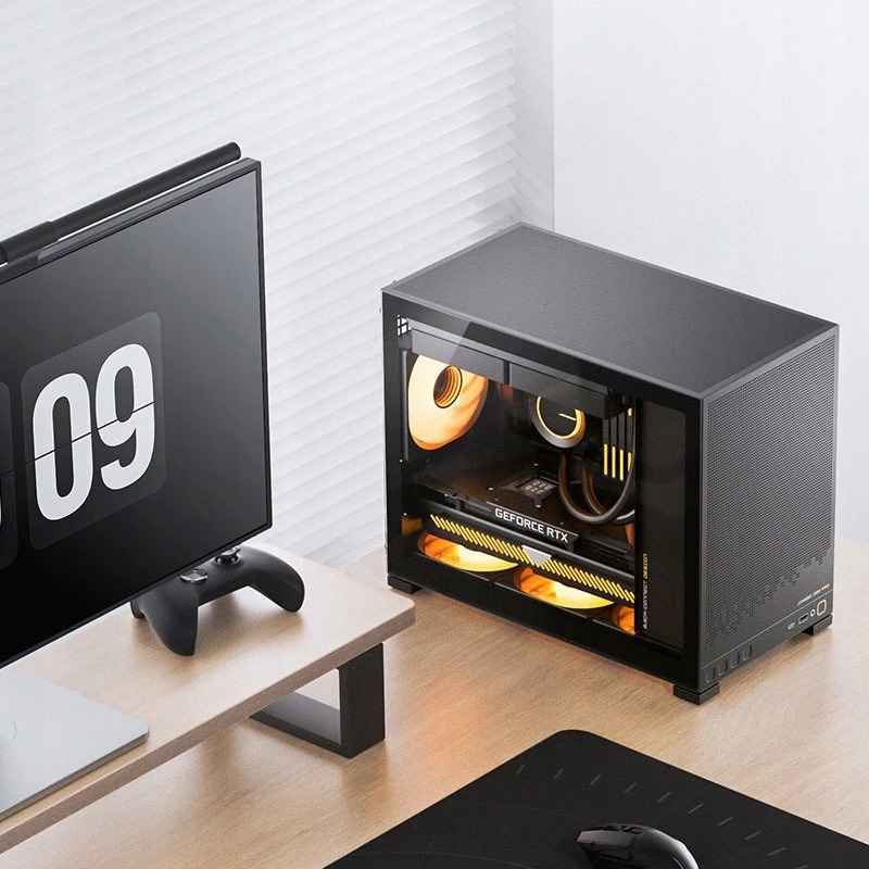 Kasë Jonsbo D32 STD Mini Tower Micro-ATX/Mini-ITX, me xham të kalitur, ARGB, e zezë