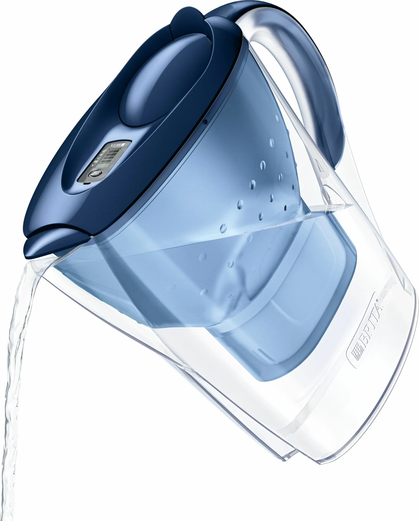 Kanarë filtruese uji Brita Marella Cool 2.4 L (1.4 L ujë i filtruar), me indikator elektronik BRITA Memo, 1 kartrixh MAXTRA PRO, blu