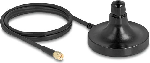 Bazë antene magnetike DeLOCK ULA100, N jack në SMA plug, 1.5 m, IP67, e zezë