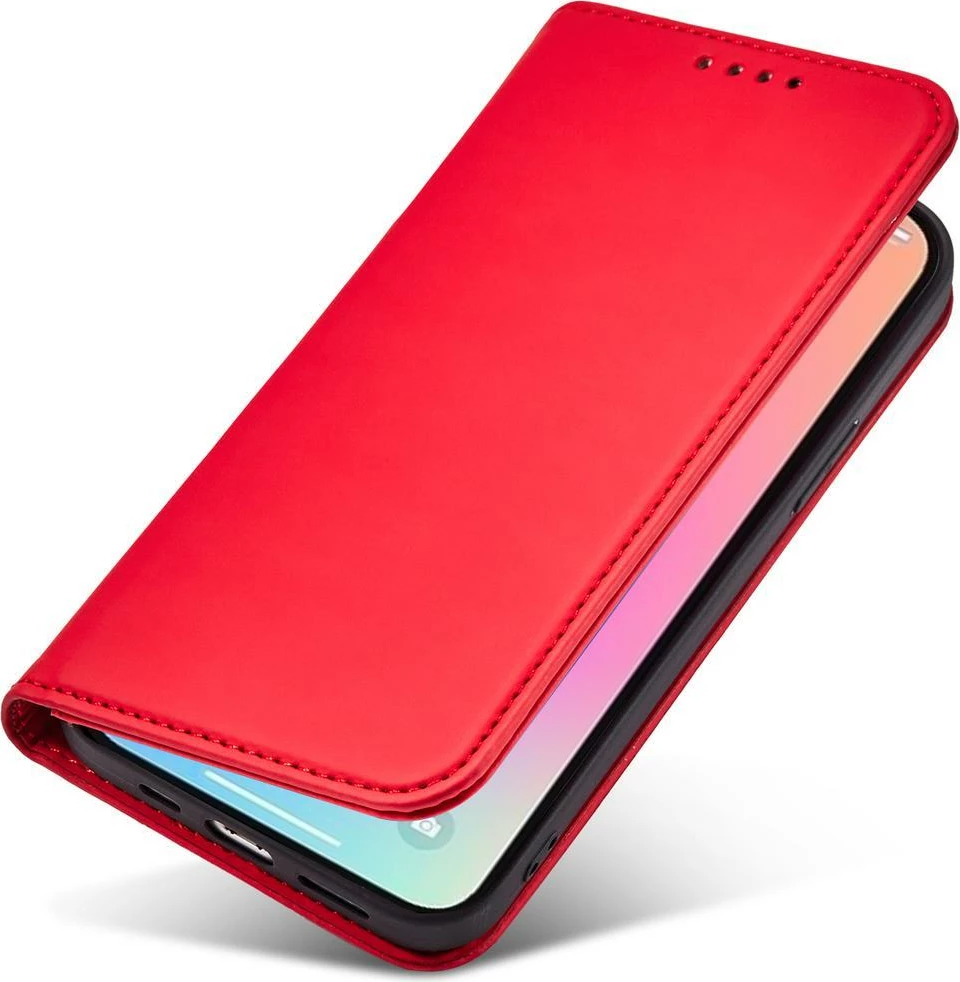 Mbështjellës Hurtel Magnet Card Case për iPhone 14, portofol, qëndrim, e kuqe