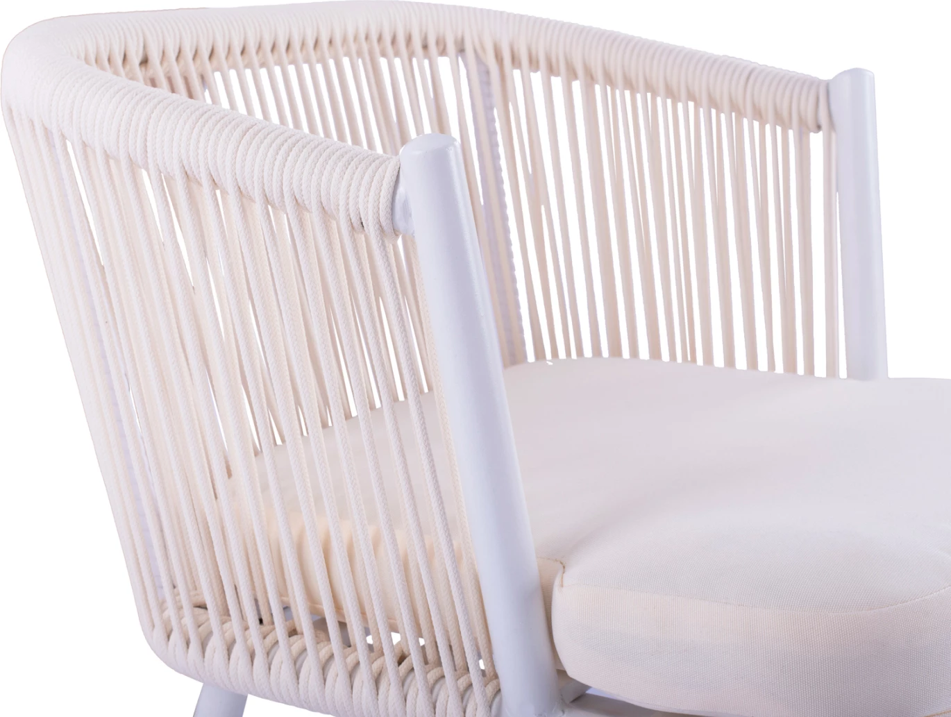 Karrige për bar me kornizë metalike dhe litar, e bardhë, FH5714.03, 46x54x101 cm