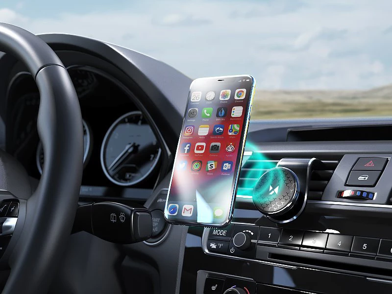 Mbajtës magnetik për veturë Wozinsky WMH-03, për grilë, i zi