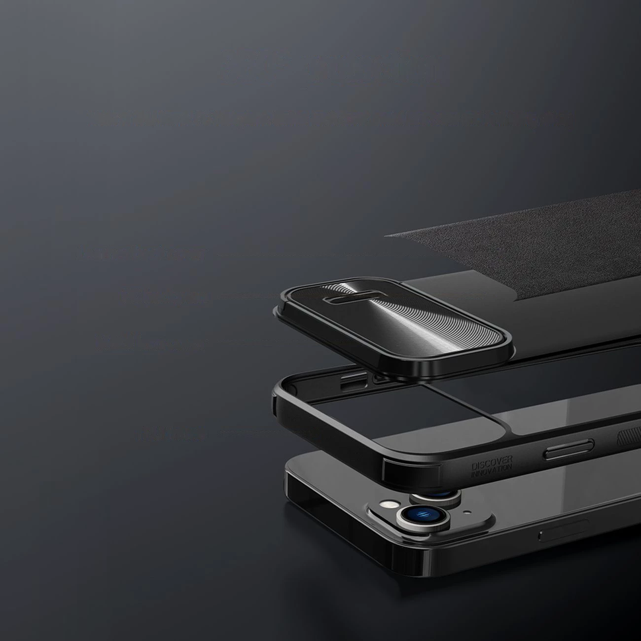 Mbështjellës Nillkin CamShield Leather S Case për iPhone 14, me kapak kamere, e zezë