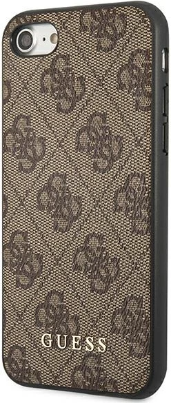 Mbështjellës Guess 4G Metal Gold Logo për iPhone SE 2022/2020/7/8, Kafe