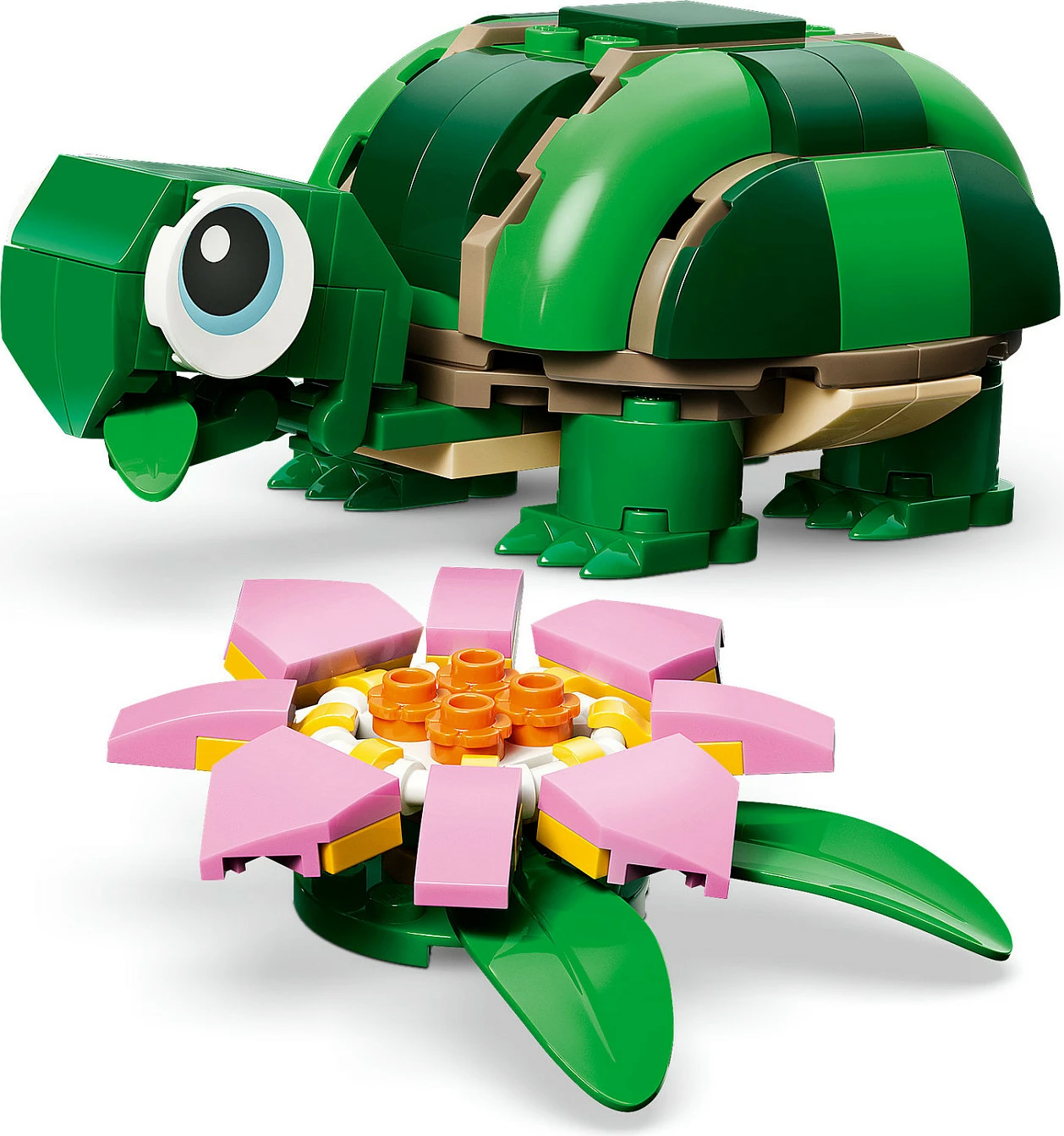 Set ndërtimi LEGO Creator 3-në-1 31377 Breshkë me zambak uji, 124 pjesë, shumëngjyrësh