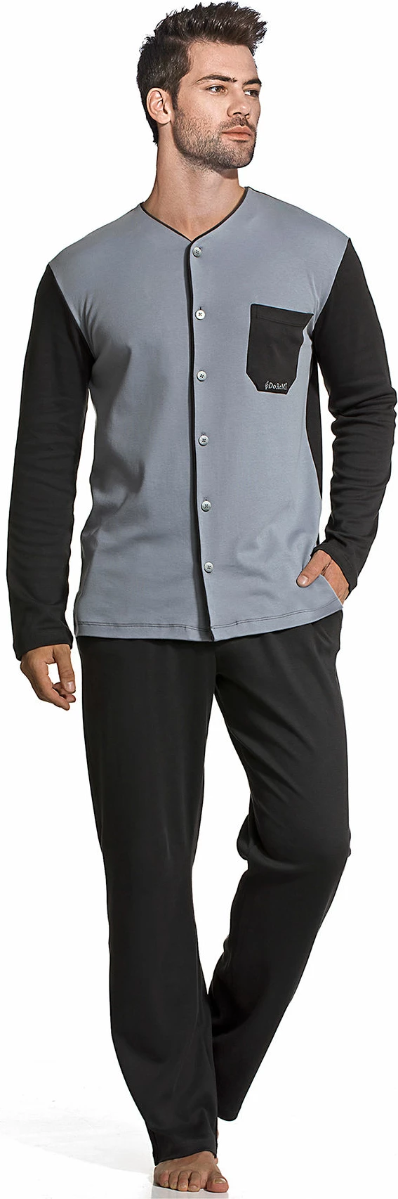 Set pizhamash për burra, Jumeon, 002-000371, e zezë/gri