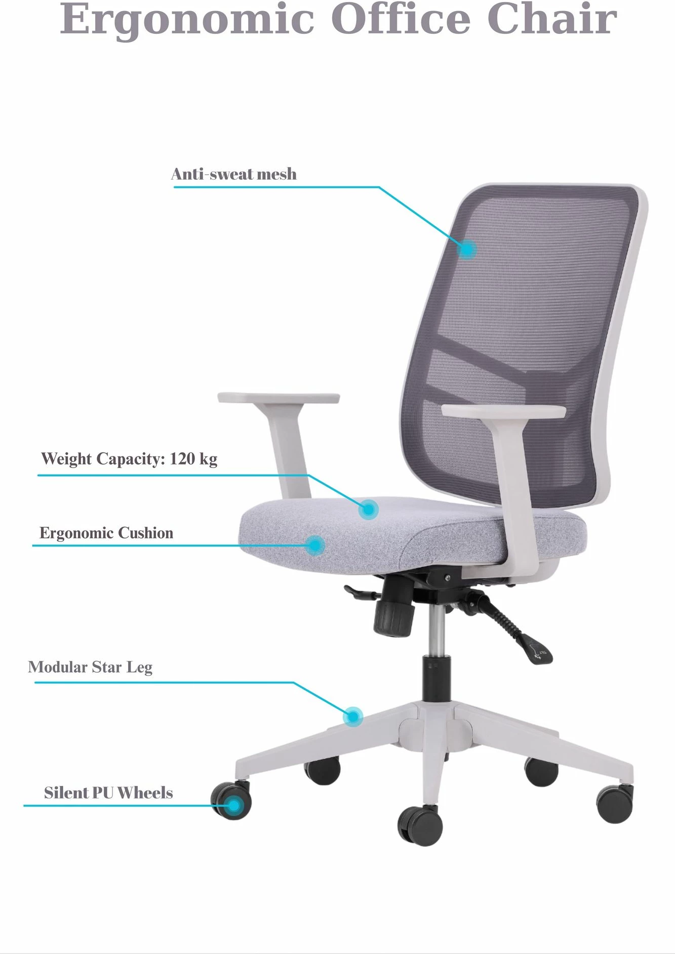 Karrige zyre Skye Decor, Leto 108, ngjyrë gri