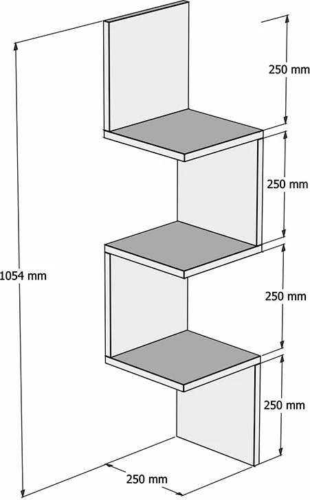 Raft qoshe për mur Insta, ngjyrë e bardhë, 25x25x105.5cm