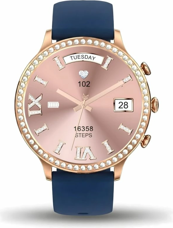 Smartwatch Gravity GT5-6 për femra, rrip dhe byzylyk rose gold