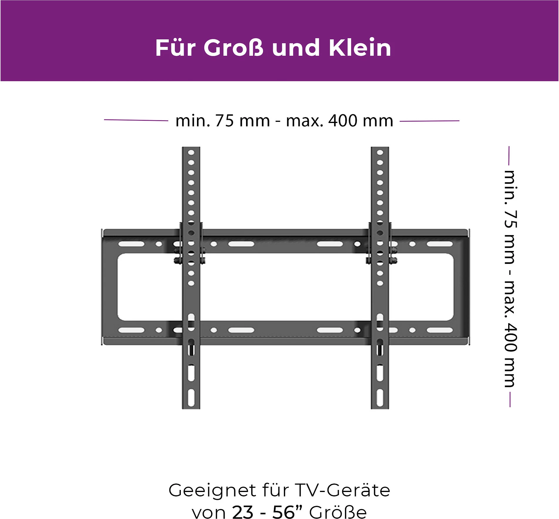 Mbajtëse muri për TV Ultron WM100, 23-56", VESA 75x75-400x400, 0-15°, e zezë