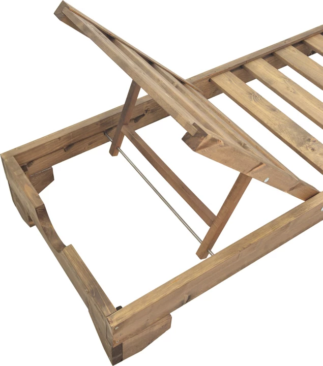 Shezlong Fendy, dru bredhi, ngjyrë arre, 71.5x200x24cm