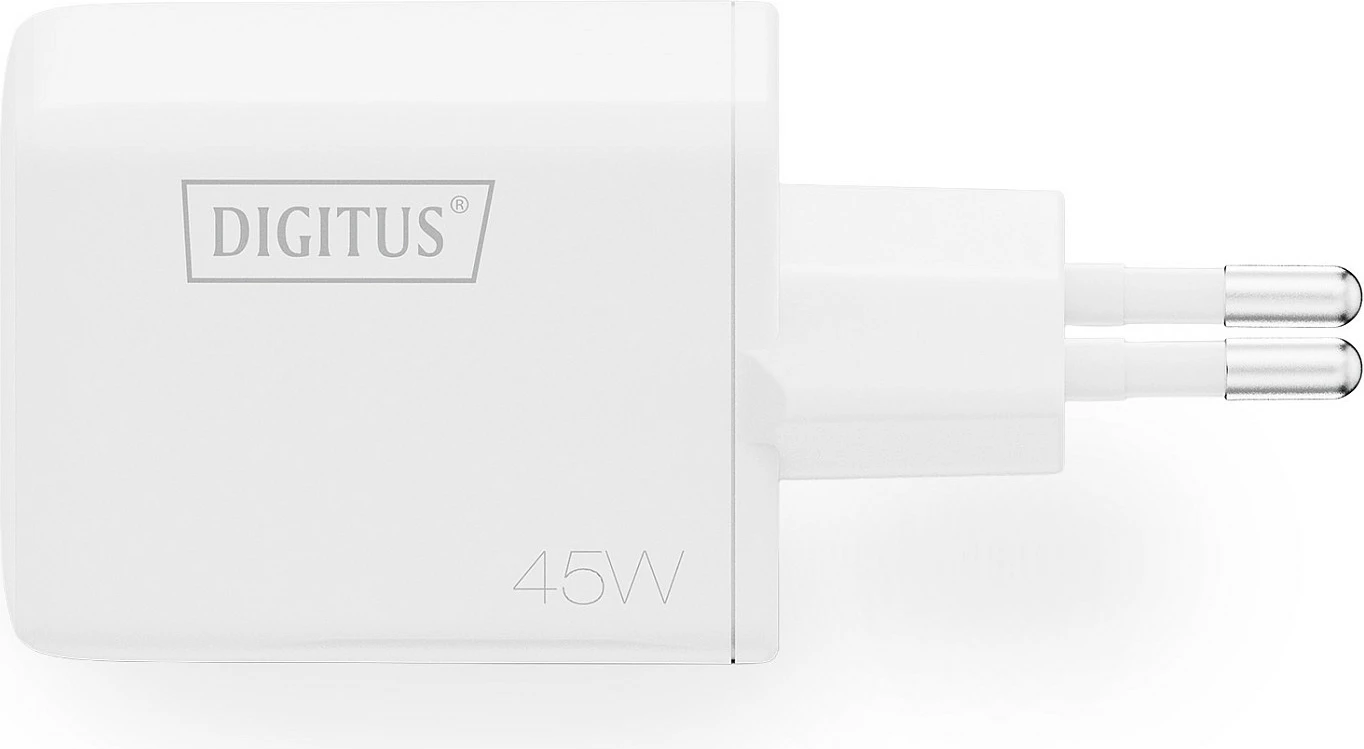 Karikues muri Digitus USB GaN 45W, 1x USB-C, 1x USB-A, i bardhë
