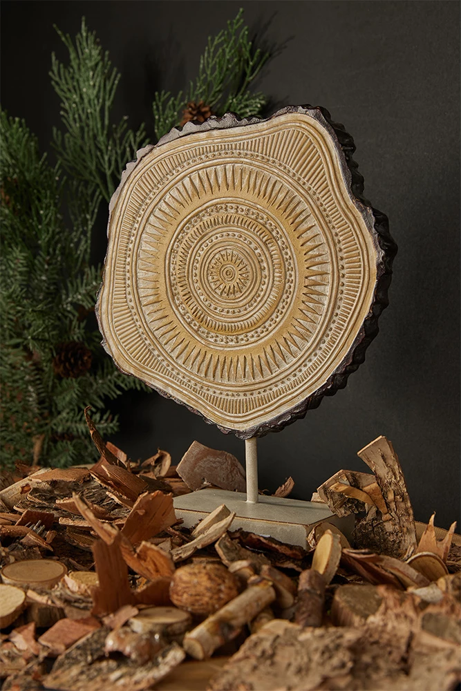 Dekor Nubia Totem, polirezine, bezhë-kafe, 24x9x32cm