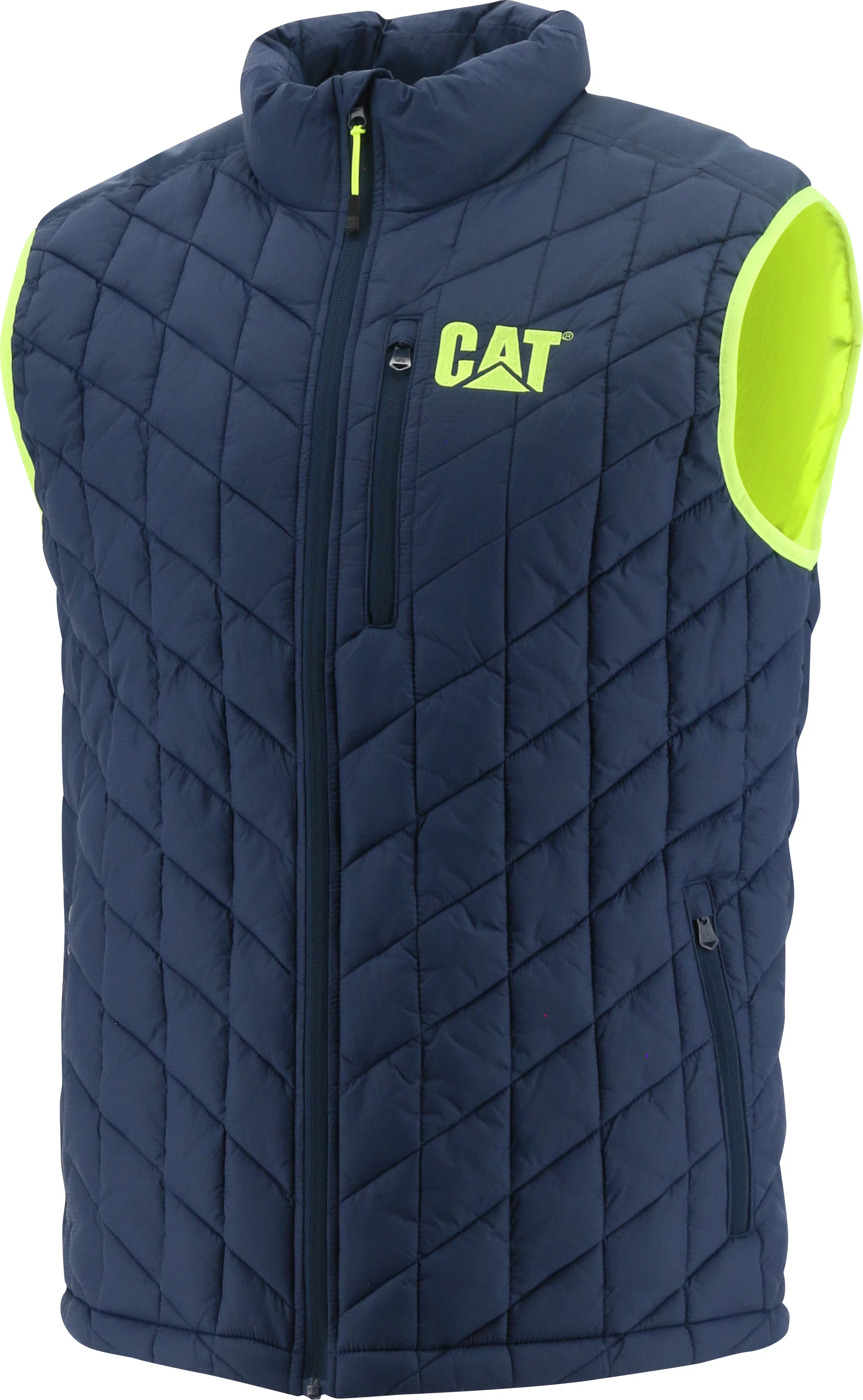 Jelek për meshkuj CAT Detroit Hi-Vis, me zinxhir, xhep për telefon, madhësia L, blu e errët / e verdhë hi-vis