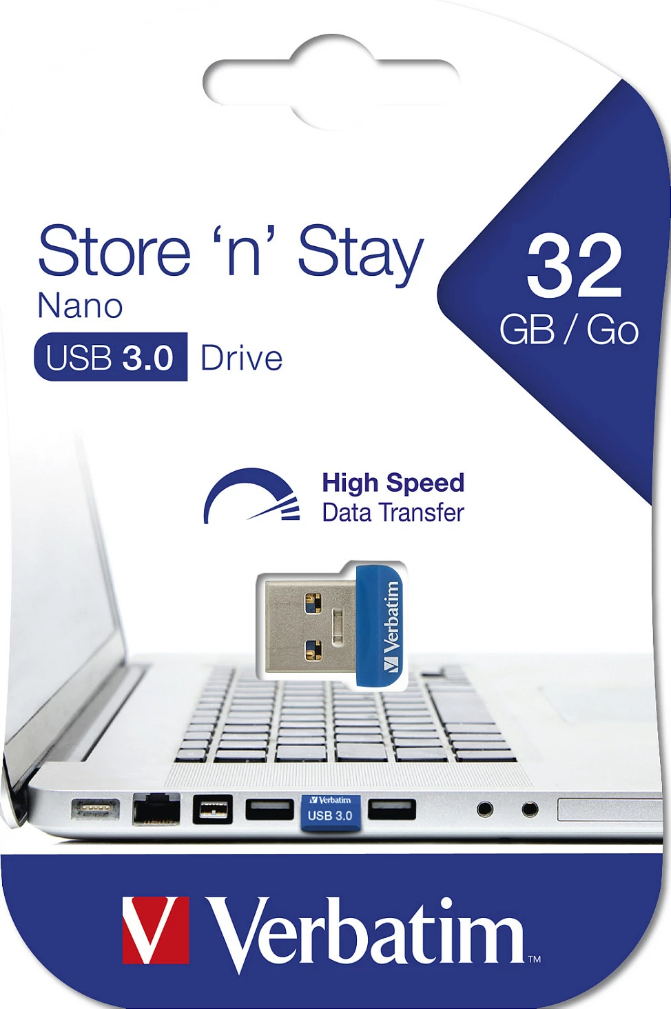 USB memorje Verbatim Store 'n' Stay NANO 32GB, USB 3.2 Gen 1, e kaltër