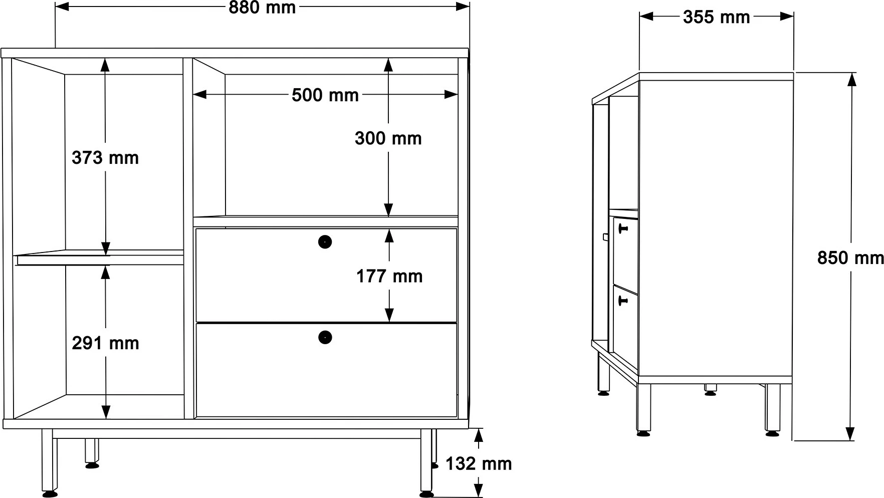 Dollap multifunksional, ngjyrë lis dhe e kuqe, Skye Decor, RE1-SK