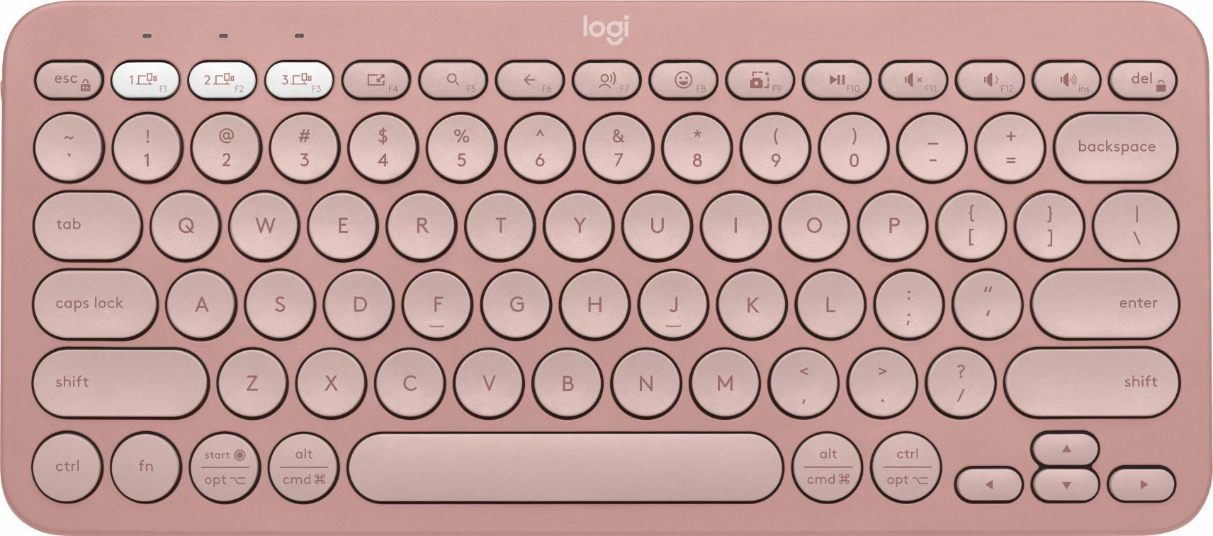 Tastierë wireless Logitech Pebble Keys 2 K380s (920-011853), Bluetooth, US INTL layout, Pink
