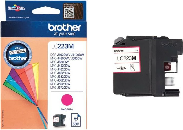Kartush boje, Brother LC223M, rendiment 550 faqe, original, magenta