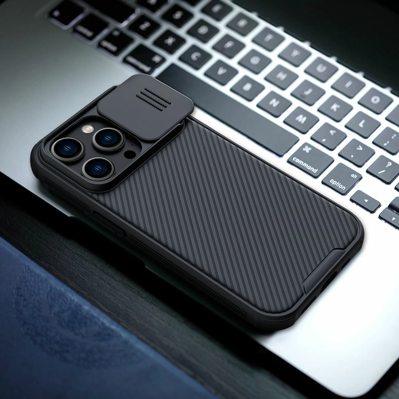Mbështjellës Nillkin CamShield Pro Magnetic për iPhone 14 Pro Max, MagSafe, mbrojtje kamerës, Blu