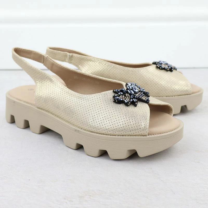 Sandale platforme Potocki SZ12610, të arta