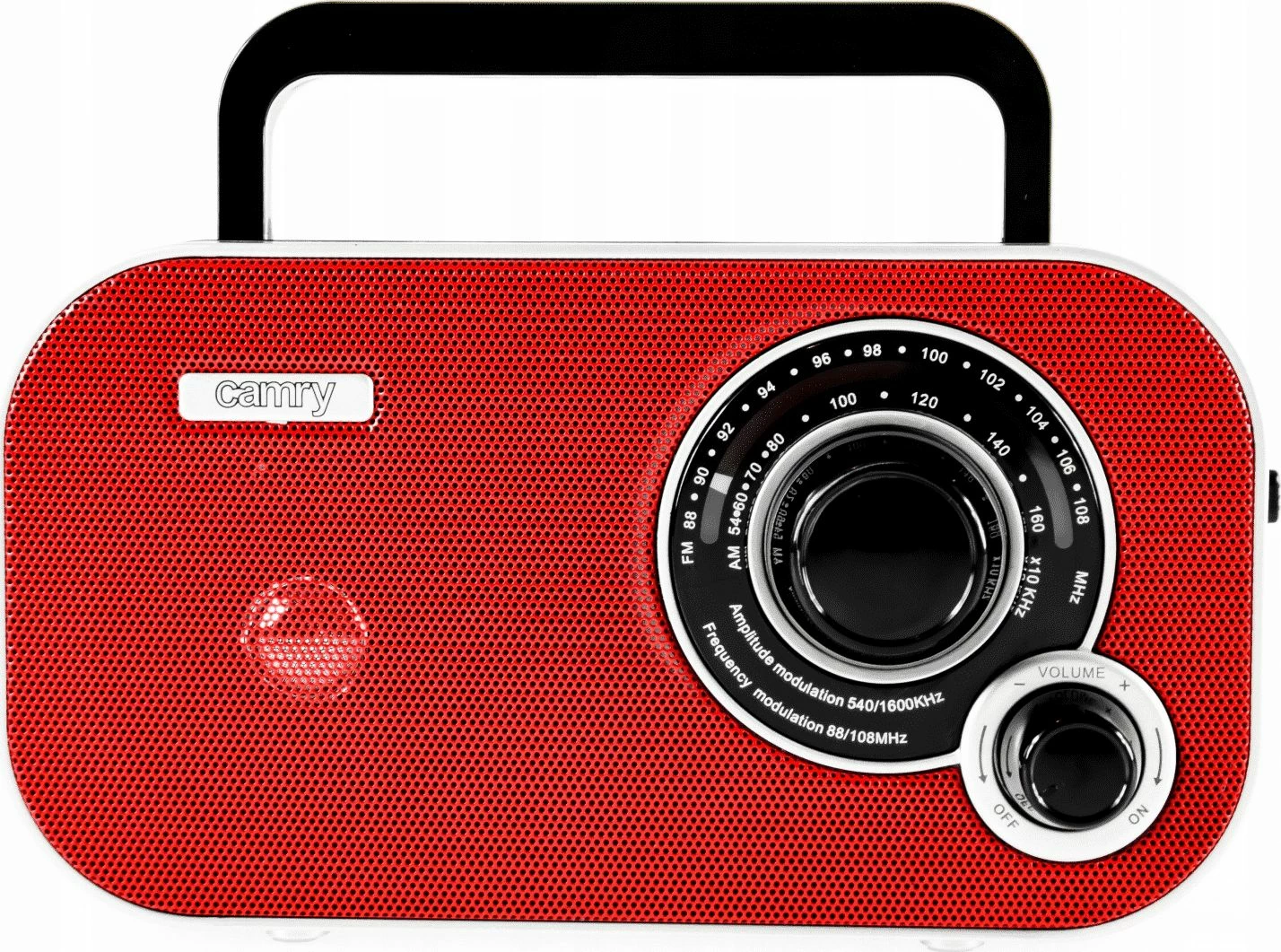 Radio portative Camry CR1140R, AM/FM, analog, mono, rrymë + bateri, e kuqe