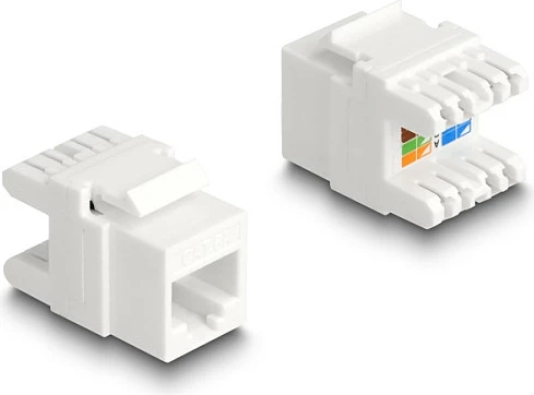 Keystone modul DeLOCK RJ45 Cat.6A, LSA, pa vegla, mini, i bardhë