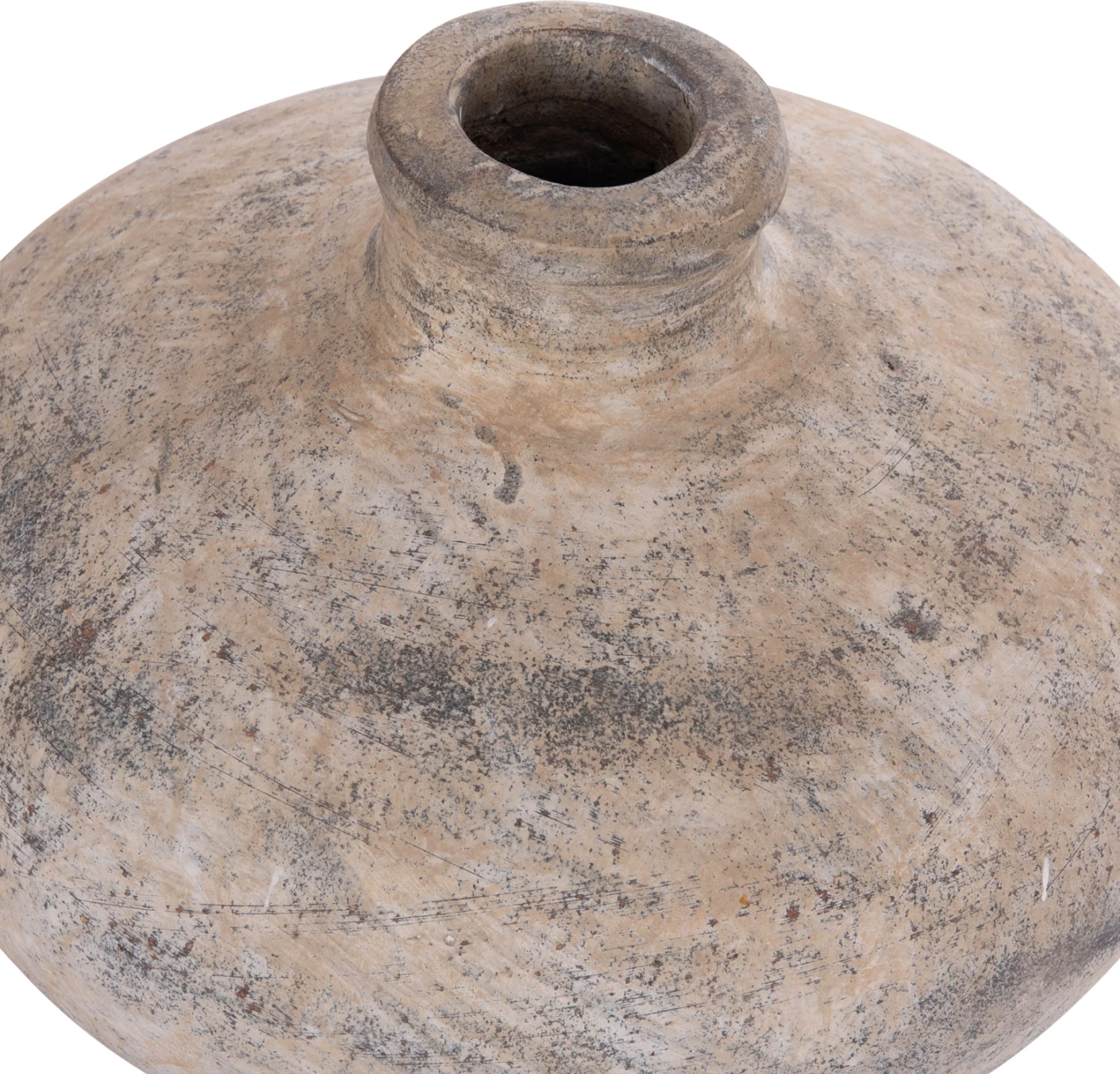 Vazo dekorative tavoline VERMO, terrakotë, ngjyrë ecru, Φ27x18cm