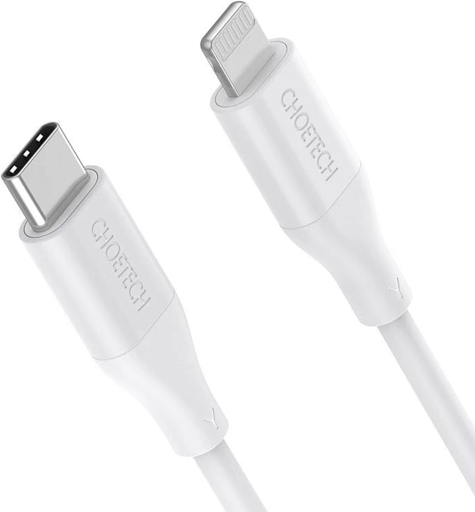 Kabllo Choetech IP0040 USB-C në Lightning, 1.2m, e bardhë