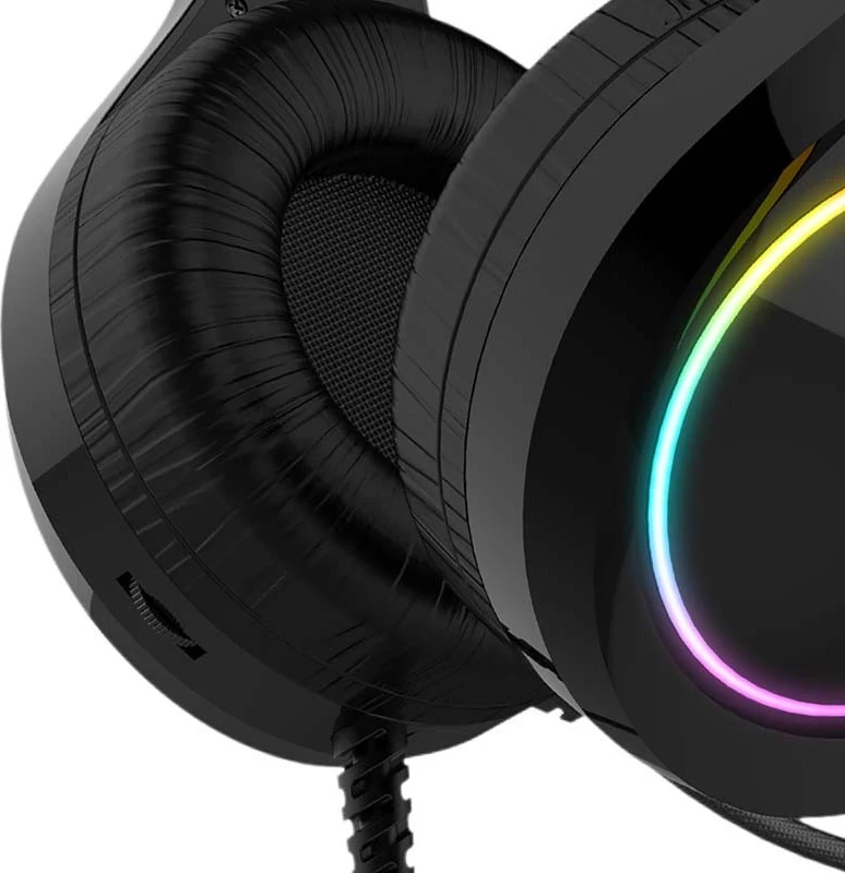 Kufje gaming Havit GAMENOTE H2232D, me dritë të pasme, të zeza