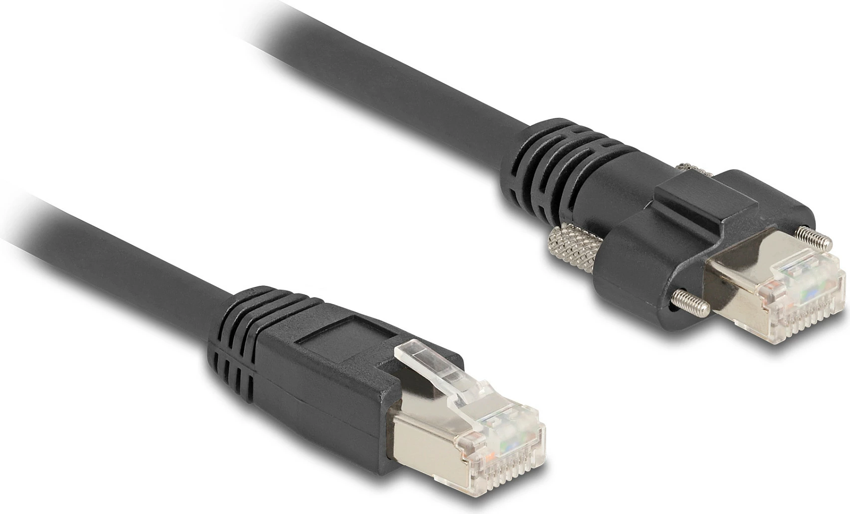 Kabllo rrjeti DeLOCK RJ45-RJ45 Cat6a S/FTP 1m, me vida 20mm, e zezë