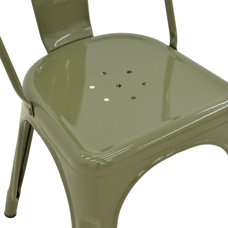 Karrige Utopia metalike, ngjyrë ulliri e errët, 44x44x85cm