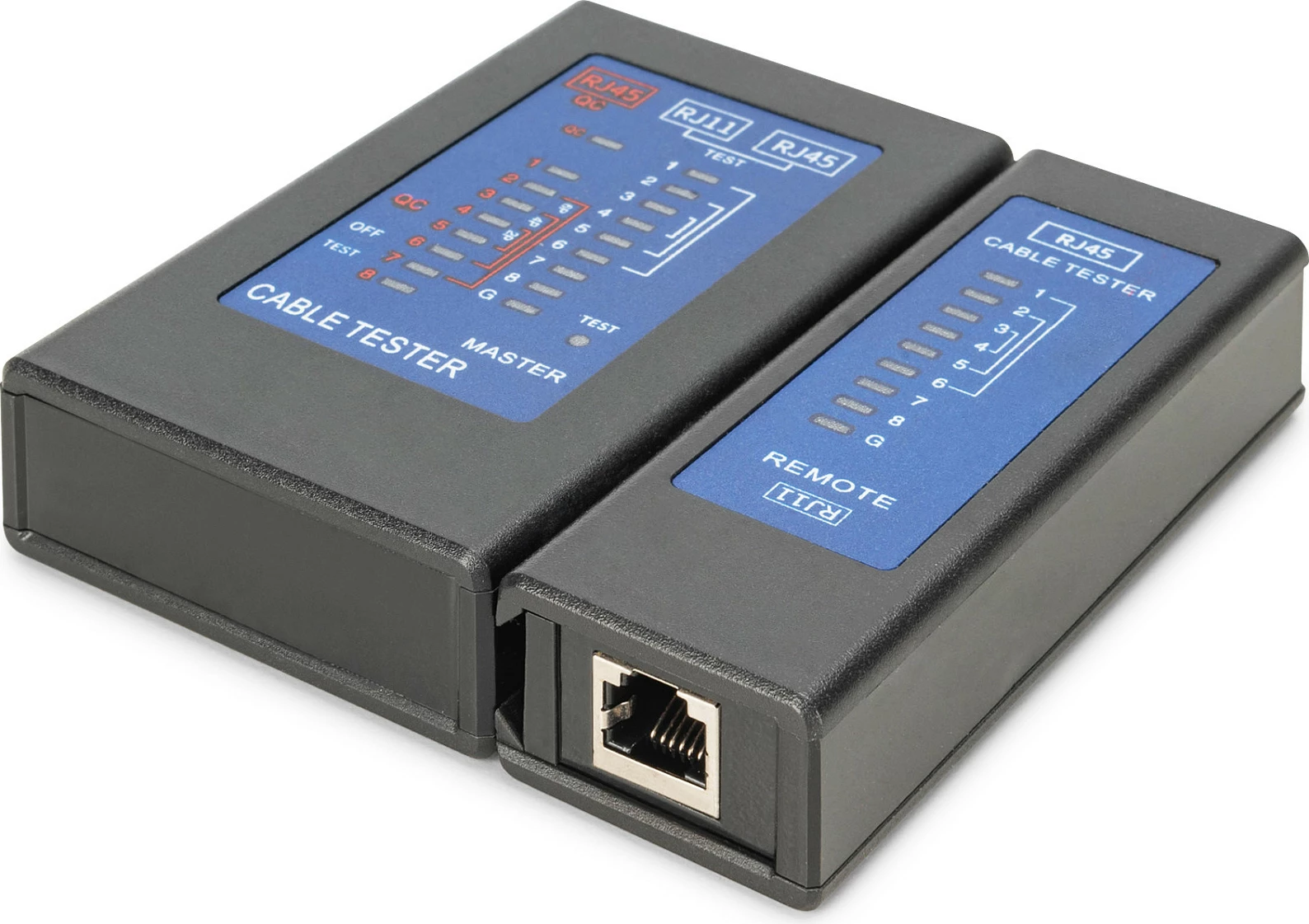 Tester kablli rrjeti Digitus RJ45 PoE, me LED, i zi