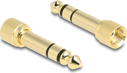 Kabllo audio stereo DeLOCK 85777, 3.5mm mashkull-në-mashkull, 0.75 m, spirale, konektorë këndorë, e zezë